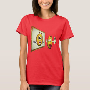 間抜け顔鏡おもしろい Tシャツ