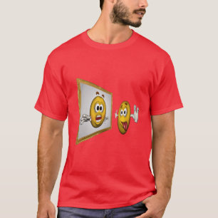 間抜け顔鏡おもしろい Tシャツ