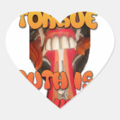 間抜け顔:舌を使わない表現ユーモア ハートシール (正面)