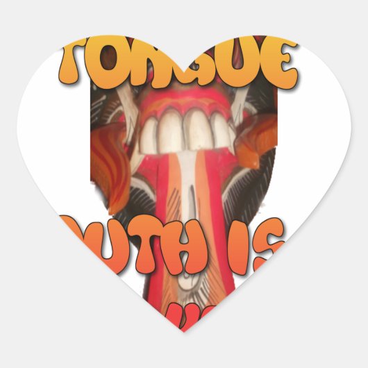 間抜け顔:舌を使わない表現ユーモア ハートシール (正面)