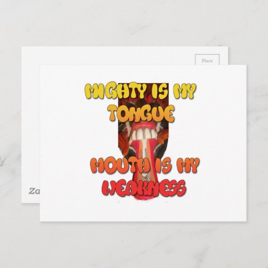 間抜け顔:舌を使わない表現ユーモア ポストカード (正面/裏面)