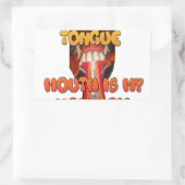 間抜け顔：舌を使わない表現ユーモア 長方形シール (バッグ)