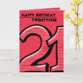 間抜け21番赤誕生日 カード (黄色い花)