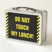 間抜け、"はっきりした触れないで下さい私の昼食"に メタルランチボックス (裏面)