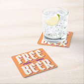 間抜け&キチ無料ビール スクエアペーパーコースター (インサイチュ)