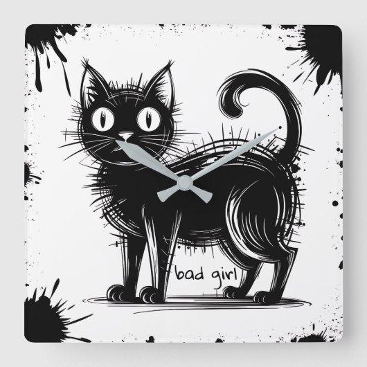 間抜け スクエア壁時計 (正面)