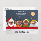 間抜け.ファミリーズサンタトナディア小妖精や小人エンジェル写真 ポストカード (正面/裏面)