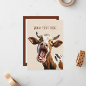 間抜けcow add message any pur目的追加メッセージ ノートカード (正面/裏面インサイチュ)