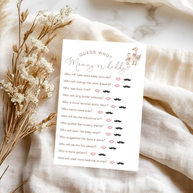 間抜けGoose Baby Shower "Guess Who"ゲーム (クリエイターアップロード済み)