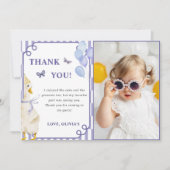 間抜けGoose Birthday Partyフォトサンキューカード 招待状 (正面)