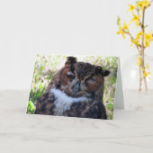 間抜けOwl Greeting Card カード (黄色い花)