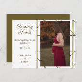 間来もなくモダン最小主義の妊娠 案内ポストカード (正面/裏面)