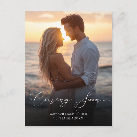 間来もなく写真妊娠の発表 案内ポストカード (正面)