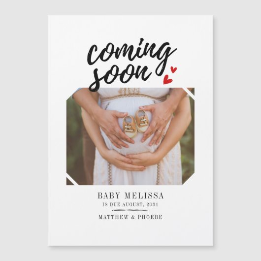 間来もなく妊娠 マグネット招待状 (正面)