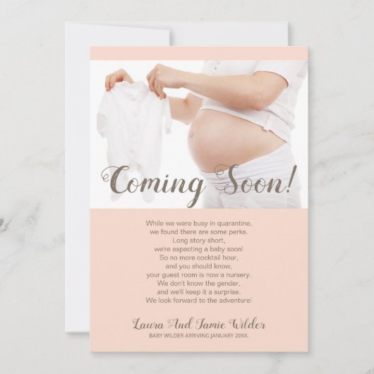 間来もなく妊娠 案内状 (正面)