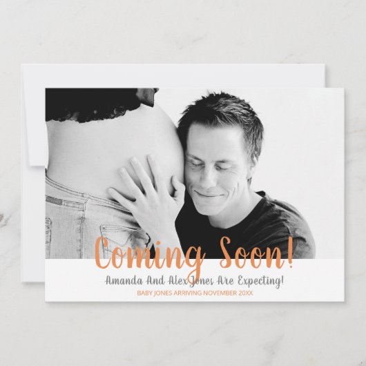 間来もなく妊娠 案内状 (正面)