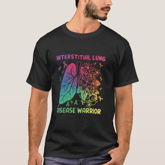 間質性肺疾患戦士リボン Tシャツ (正面)