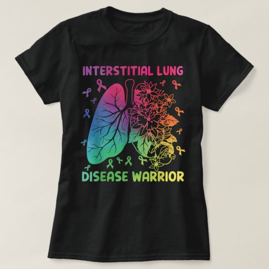 間質性肺疾患戦士リボン Tシャツ (デザイン正面)