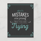 間違いが人生の証やる気を起こさせる拠引用文 ポストカード (正面)