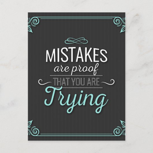 間違いが人生の証やる気を起こさせる拠引用文 ポストカード (正面)