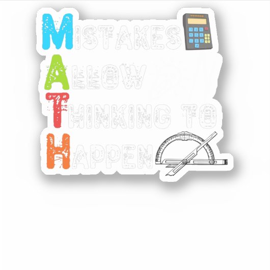 間違いが考える起こり得る – 算数おもしろい シール (正面)