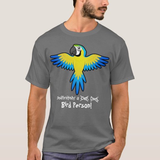 間違いなく鳥人間 (コンゴウインコ/オウム) Tシャツ (正面)
