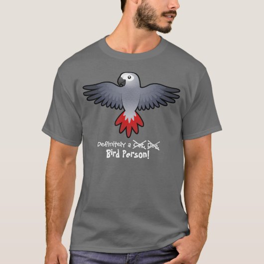 間違いなく鳥人間 (ヨウム/オウム) Tシャツ (正面)