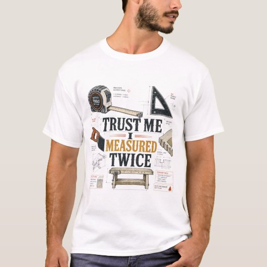「間違いなし」設計図Tシャツ Tシャツ (正面)