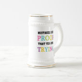 間違いはあなたが試みている証拠です ビールジョッキ (正面右)