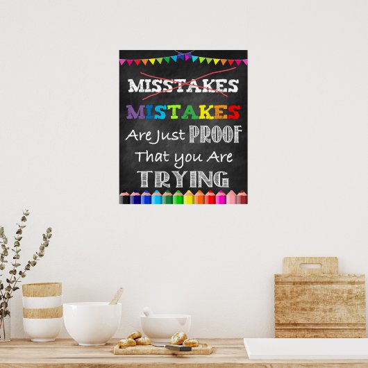 間違いはあなたは試みるポスターを証明している ポスター (キッチン)