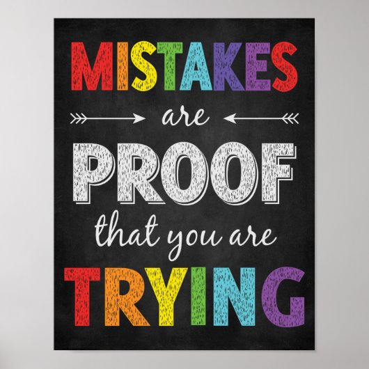 間違いはあなたは試みる証拠やる気を起こさせる ポスター (正面)