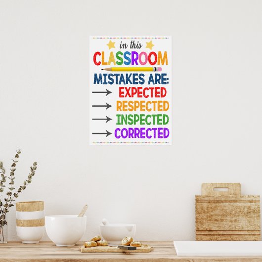 間違いは教室のポスターを試していることを意味する ポスター (キッチン)
