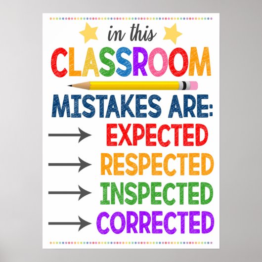 間違いは教室のポスターを試していることを意味する ポスター (正面)
