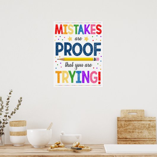 間違いは教室のポスターを試みている証拠である ポスター (キッチン)