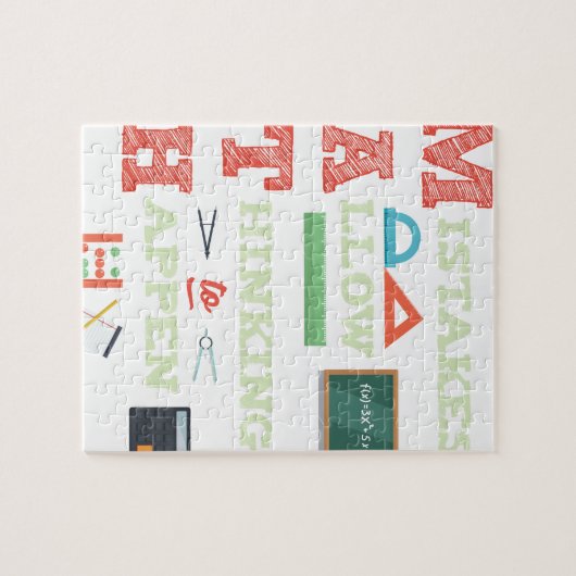 間違いは考える数学の先生を起こす ジグソーパズル (横)