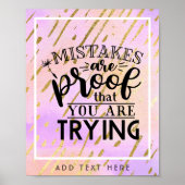 間違いは自分が試みている証拠だやる気を起こさせる- ポスター (正面)