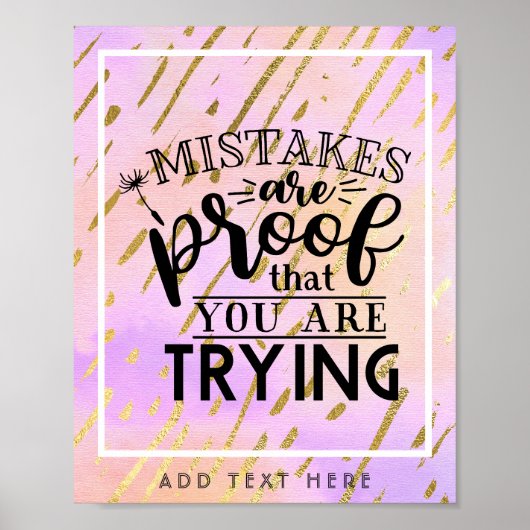 間違いは自分が試みている証拠だやる気を起こさせる- ポスター (正面)