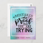 間違いは自分が試みている証拠だやる気を起こさせる- ポストカード (正面/裏面)