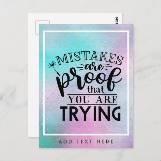 間違いは自分が試みている証拠だやる気を起こさせる- ポストカード (正面/裏面)
