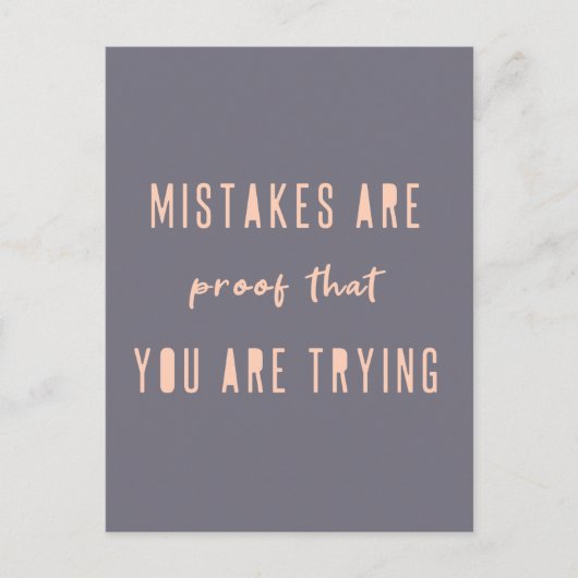 間違いは証拠だ | 可愛モダンい紫色のグレーピンク ポストカード (正面)