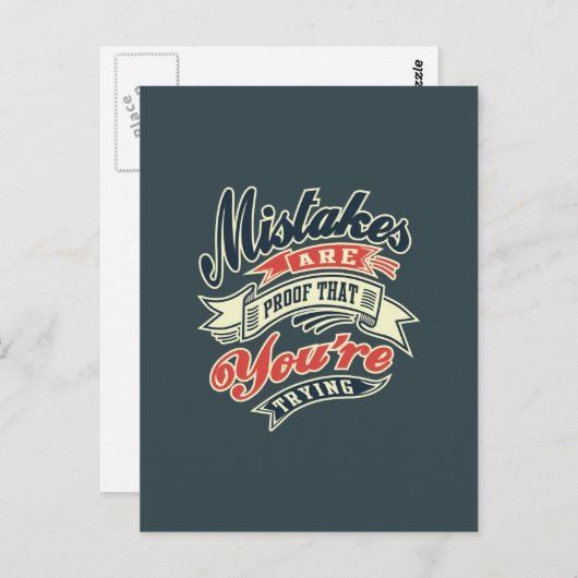 間違いは証拠のやる気を起こさせる引用文 ポストカード (正面/裏面)