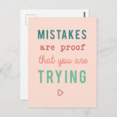 間違いは証拠の試行中のやる気を起こさせる引用文の場所 ポストカード (正面/裏面)