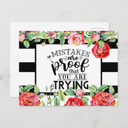 間違いは証明されている赤いバラのギフトを試している ポストカード (正面/裏面)