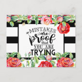 間違いは証明されている赤いバラのギフトを試している ポストカード (正面)