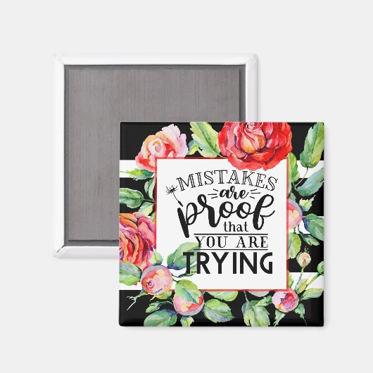 間違いは証明されている赤いバラのギフトを試している マグネット (正面/裏面)