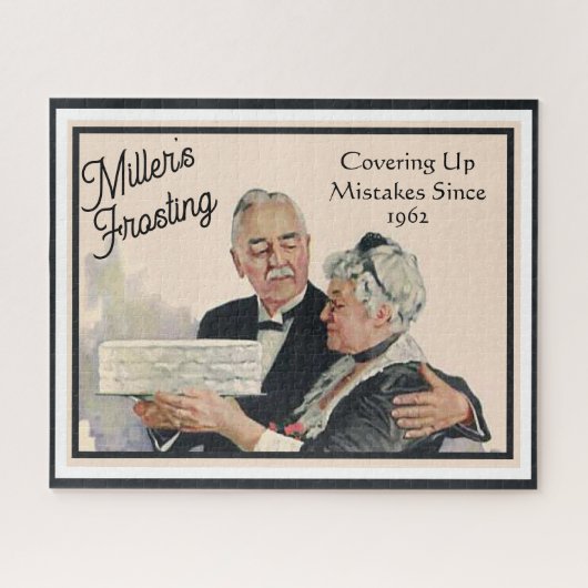 間違いをつや消しケーキで隠すパーソナライズされた ジグソーパズル (横)