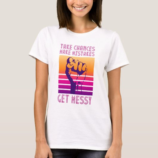 間違いを犯すチャンスを取る乱雑な引用文 Tシャツ (正面)