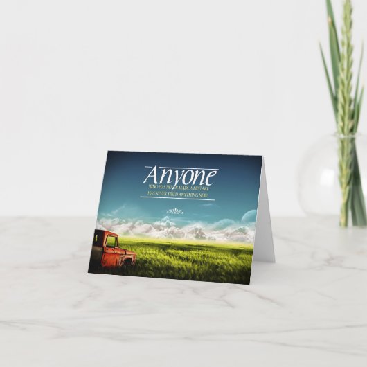 「間違いを犯す」感動的引用文 サンキューカード (正面)