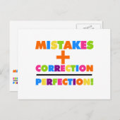 間違いプラス修正は完璧に等しい ポストカード (正面/裏面)