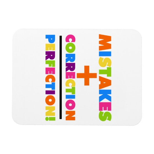 間違いプラス修正は完璧に等しい マグネット (横)